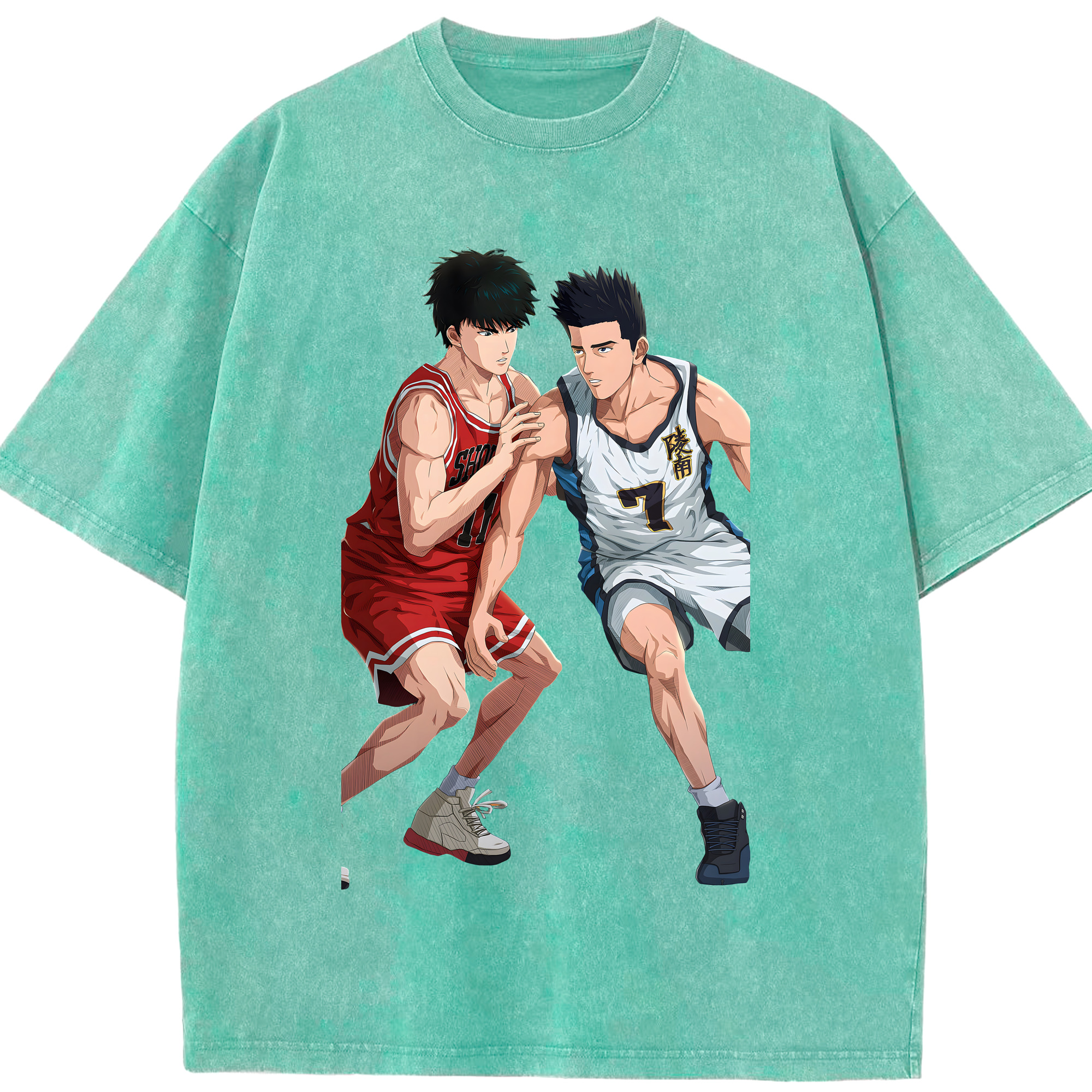 （画像用） SLAM DUNK／スラムダンク 綿100% ヴィンテージ風 半袖Tシャツ（フロントプリント）